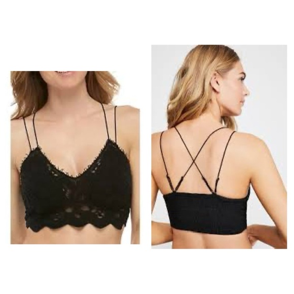 Free People Intimately FP llektra Black Lace Bralette Size Small EUC - Picture 2 of 6